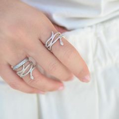 фотография кольцо пандора сверкающая змея 190954CZ №2