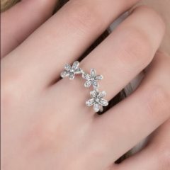 фотография кольцо пандора трио маргариток. к09856с-2 №1