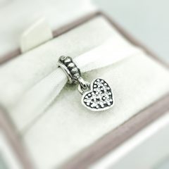 фотография подвеска пандора сверкающее сердце (белое) 791023CZ- №1