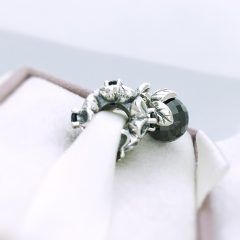 фотография подвеска пандора чёрная фиалка 790858SPB- №2