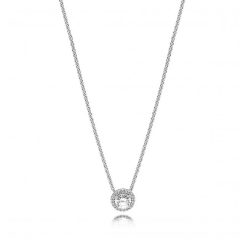 фотография колье пандора сияющий круг 396240CZ-45